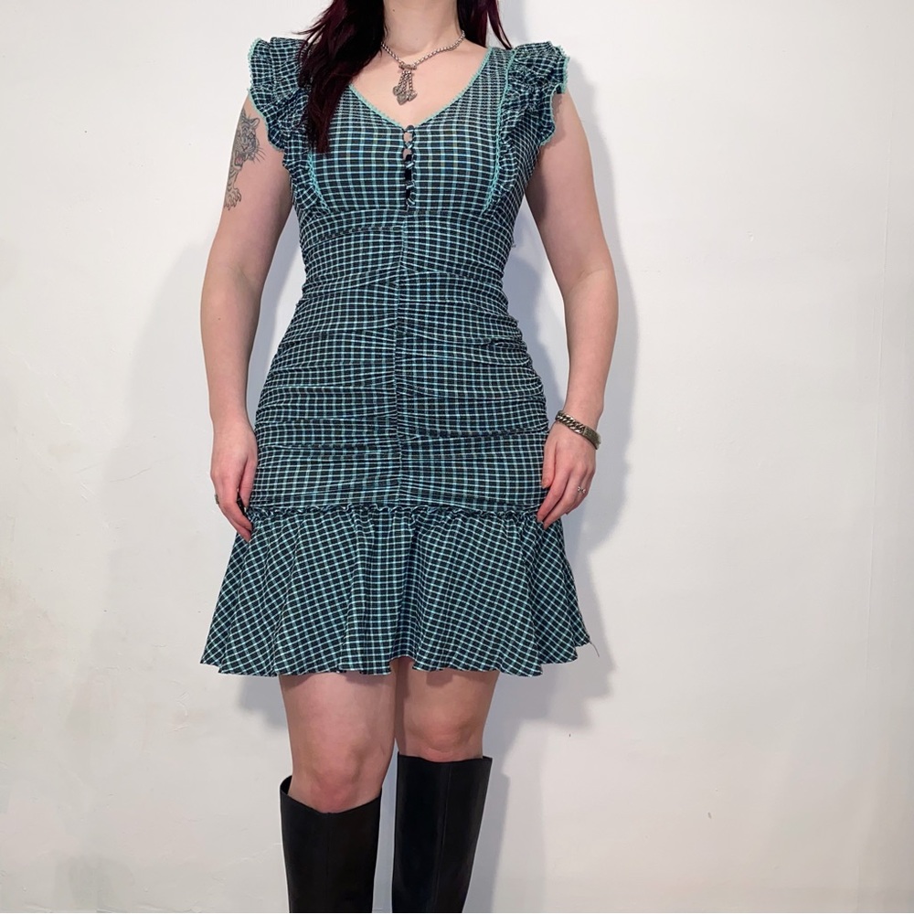 Beautiful gingham ruffle Betsey Johnson dress - Picture 2 of 4